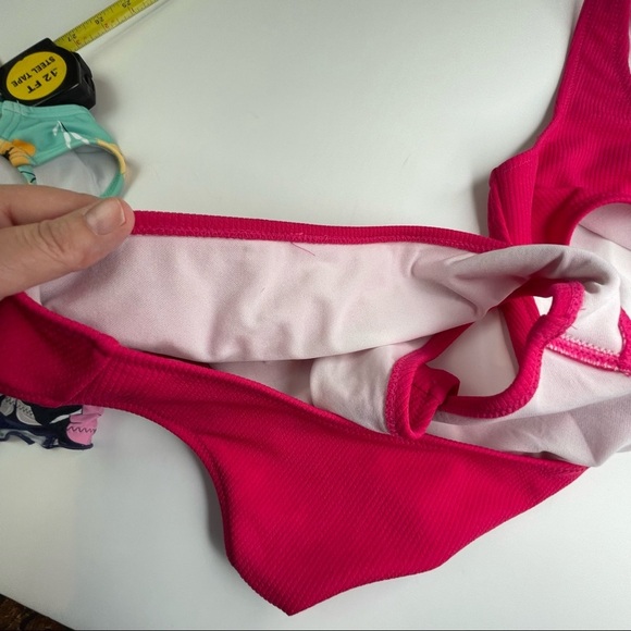 Shade & Shore One Shoulder Cut Out Ribbed One Piece Swim Pink S - Picture 7 of 14